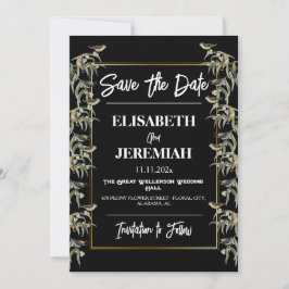 Foto Floral Classic Wedding Save the Date Kaart