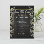 Foto Floral Classic Wedding Save the Date Kaart (Staand voorkant)