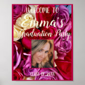 Foto Floral Graduation Party Bright Typografie P Poster (Voorkant)