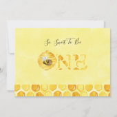 Foto: Floral Honey Bee First Bee Day Birthday Kaart (Achterkant)