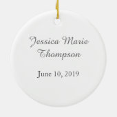 Foto Floral Keepomwille van baby's eerste verjaard Keramisch Ornament (Achterkant)