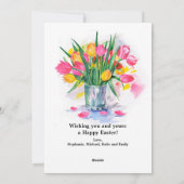 Foto Floral Lijst Happy Pasen Feestdagenkaart (Achterkant)