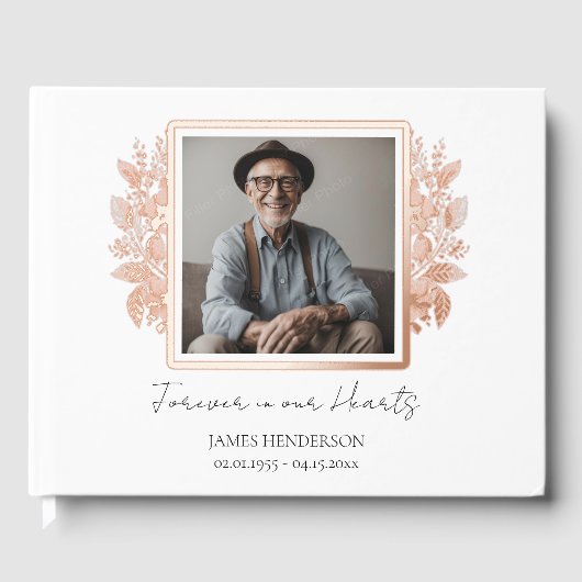 Foto Floral Lijst Memorial Herdenking Gastenboek (Voorkant)