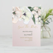 Foto Floral Magnolia Blush Save the Date (Staand voorkant)