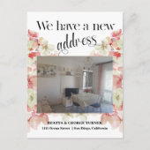 Foto Floral New Home Address; Aankondigingskaart (Voorkant)