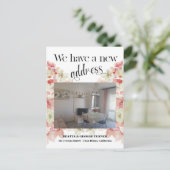 Foto Floral New Home Address; Aankondigingskaart (Staand voorkant)
