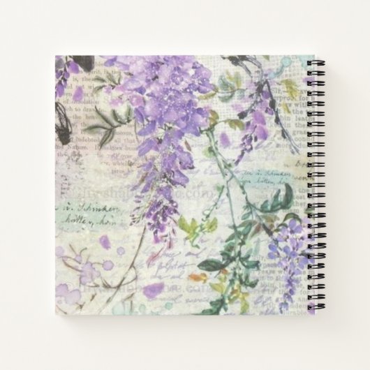 Foto  Floral Paars Wedding Guest Book Notitieboek (Achterkant)