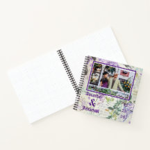 Foto  Floral Paars Wedding Guest Book