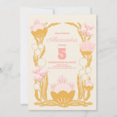 Foto Floral Pink Gold kids Verjaardag Kaart (Voorkant)
