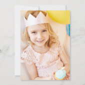 Foto Floral Pink Gold kids Verjaardag Kaart (Achterkant)