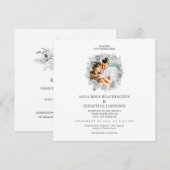 *~* FOTO Floral QR code AR16 RSVP Huwelijk Kaart (Voorkant / Achterkant)