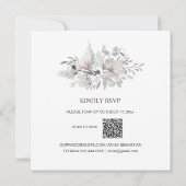 *~* FOTO Floral QR code AR16 RSVP Huwelijk Kaart (Achterkant)