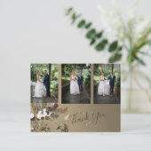 Foto Floral Rustic Floral Wedding Dank je Briefkaart (Staand voorkant)