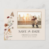 Foto Floral Save the Date Briefkaart (Voorkant)