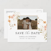 Foto Floral Save the Date Briefkaart (Voorkant / Achterkant)
