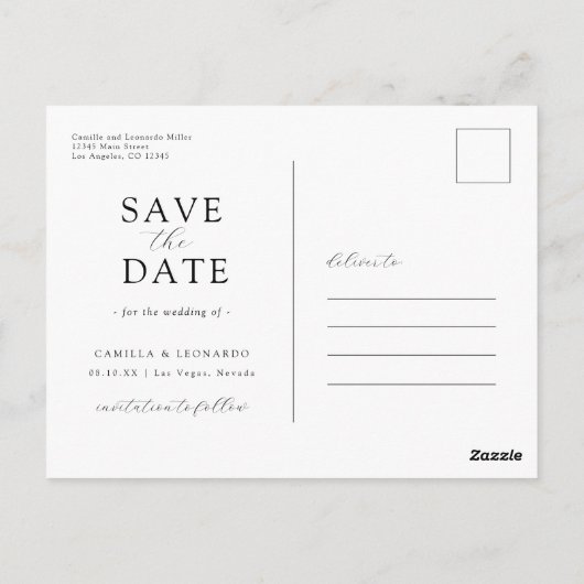 Foto Floral Save the Date Briefkaart (Achterkant)