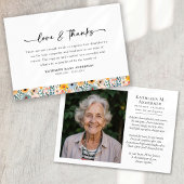 Foto Floral Script Funeral Bedankkaart