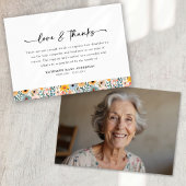 Foto Floral Script Funeral Bedankkaart