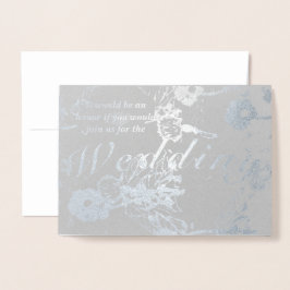 Foto Floral Silver Foil Wedding Ceremony Folie Ca Folie Kaarten