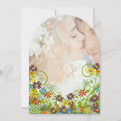 Foto Floral Swirly Flower Wedding Kaart (Voorkant)