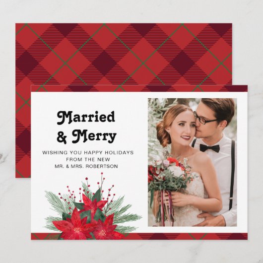 Foto Floral van het huwelijk en prettige kerstbrui (Voorkant / Achterkant)