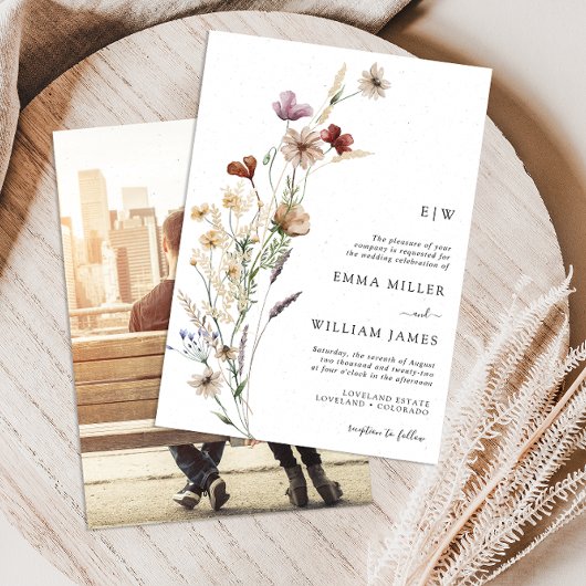 Foto Floral Wedding Invitation Kaart