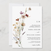 Foto Floral Wedding Invitation Kaart (Voorkant)