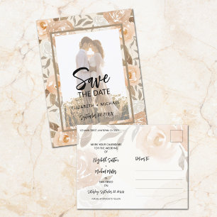 Foto Floral Wedding Save the Date Aankondigingskaart