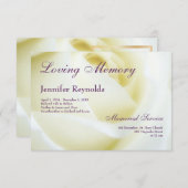 Foto Floral White Rose Funeral of Memorial Aankondiging (Voorkant / Achterkant)