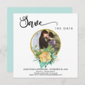*~* FOTO Floral Wreath Boho Wedding Save the Date (Voorkant / Achterkant)