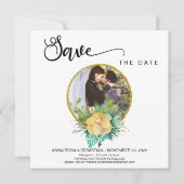 *~* FOTO Floral Wreath Boho Wedding Save the Date (Voorkant)