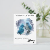 *~* FOTO  Fluffy Love Birds AP54 Verjaardag Briefkaart (Staand voorkant)