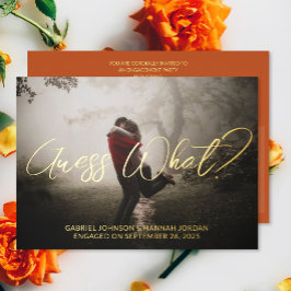 Foto Folie Engagement Party Invitation toevoegen Folie Feestdagenkaart