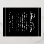 Foto folie rand sympathie zwart dank u kaart (Achterkant)