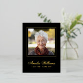 Foto folie rand sympathie zwart dank u kaart (Staand Voorkant)