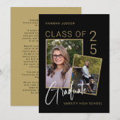 Foto & Fond Herinneringen Klasse van 25 Afstuderen Aankondiging (Voorkant / Achterkant)