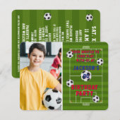 Foto football Birthday Party Kaart (Voorkant / Achterkant)