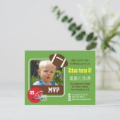 Foto Football Kinderen van Birthday Party Kaart (Staand voorkant)