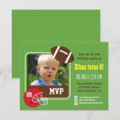 Foto Football Kinderen van Birthday Party Kaart (Voorkant / Achterkant)