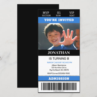 Foto Football Ticket Verjaardagsuitnodiging