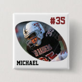 Foto Football White - Persoonlijke Button (Voorkant)