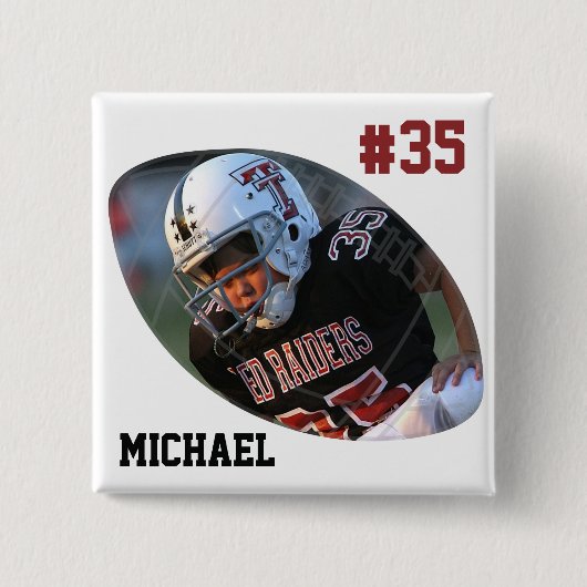 Foto Football White - Persoonlijke Button (Voorkant)