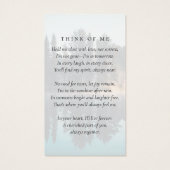 Foto Forest Memorial Prayer Card Visitekaartje (Achterkant)