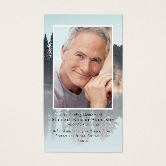 Foto Forest Memorial Prayer Card Visitekaartje (Voorkant)