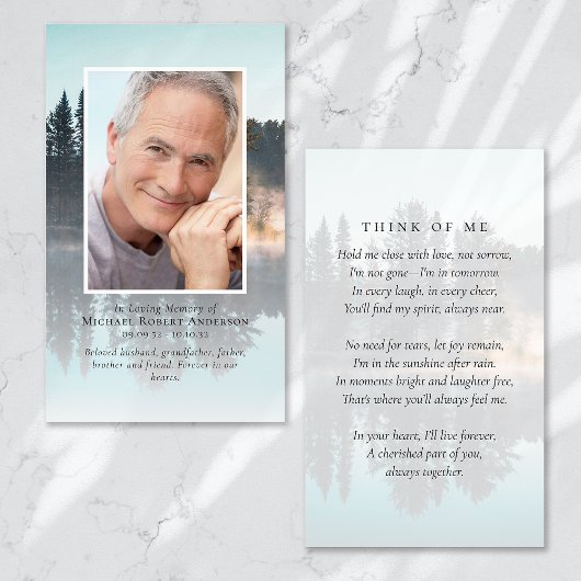 Foto Forest Memorial Prayer Card Visitekaartje