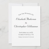 Foto: formeel elegant modern huwelijk sparen de da save the date (Achterkant)