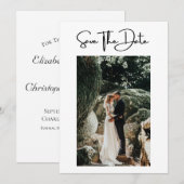Foto: formeel elegant modern huwelijk sparen de da save the date (Voorkant / Achterkant)