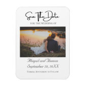 Foto formeel elegant modern rendy sparen de datum magneet (Verticaal)