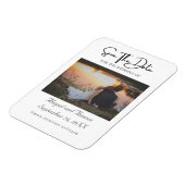 Foto formeel elegant modern rendy sparen de datum magneet (Linkerzijde)