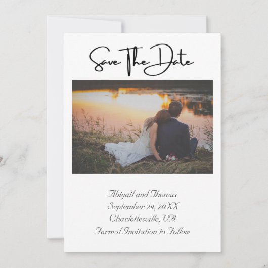Foto Formeel Elegant Modern Trendmatig Chic Save The Date (Voorkant)